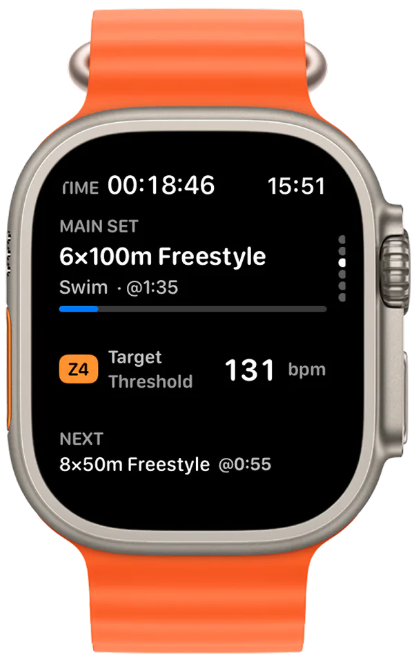 Live Swimio workout guidance on Apple Watch